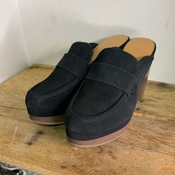 Splendid‎ vina black leather clog slip on mule loafer front chic - Picture 2 of 9